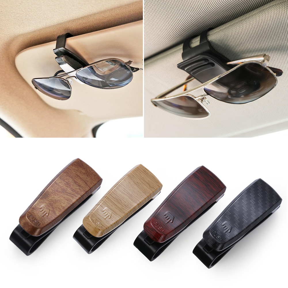 1PC Holz Auto Gläser Halter Für Lesebrille Sonnenbrille Brillen platzierung Auto Fastener Clip Werkzeug 65x25x35mm