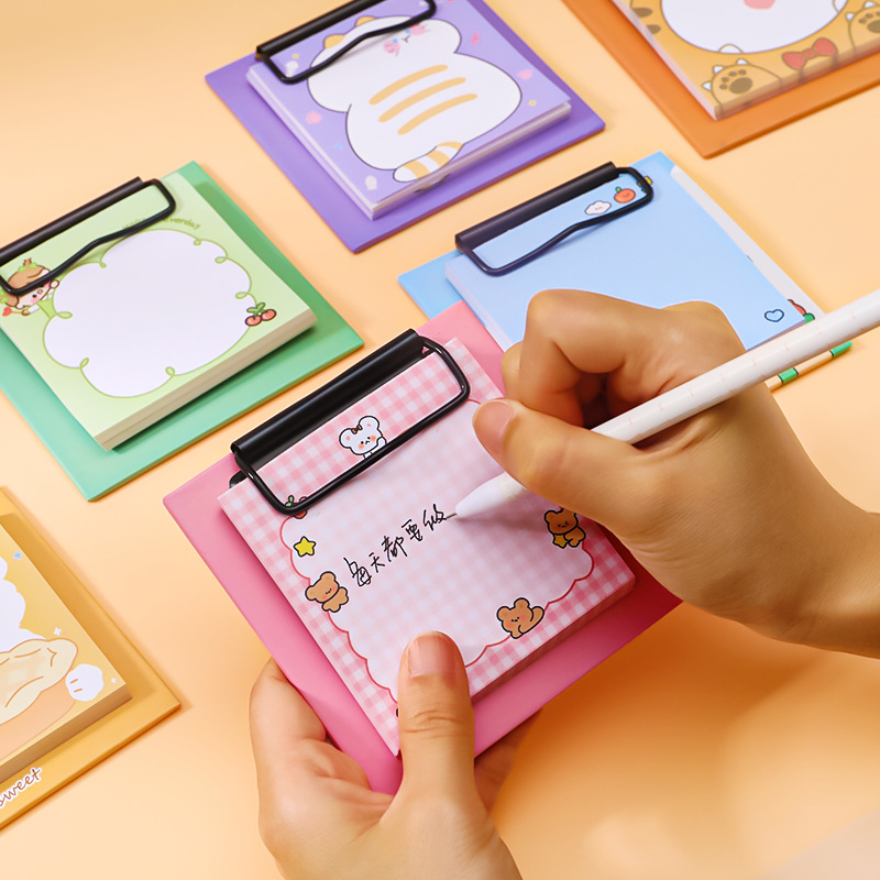 Libro de notas adhesivas de dibujos animados para estudiantes, libro de notas adhesivas para estudiantes, notas adhesivas para estudiantes, papel de mensaje no adhesivo para oficina, 1 piezas