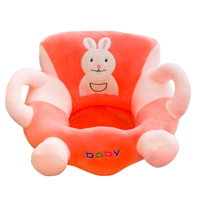 Blød baby sofadæksel hud børn lærer at sidde stol børn baby anti-fald sæde tegneserie behagelig foderstol sag uden fyldstof: Dækning c