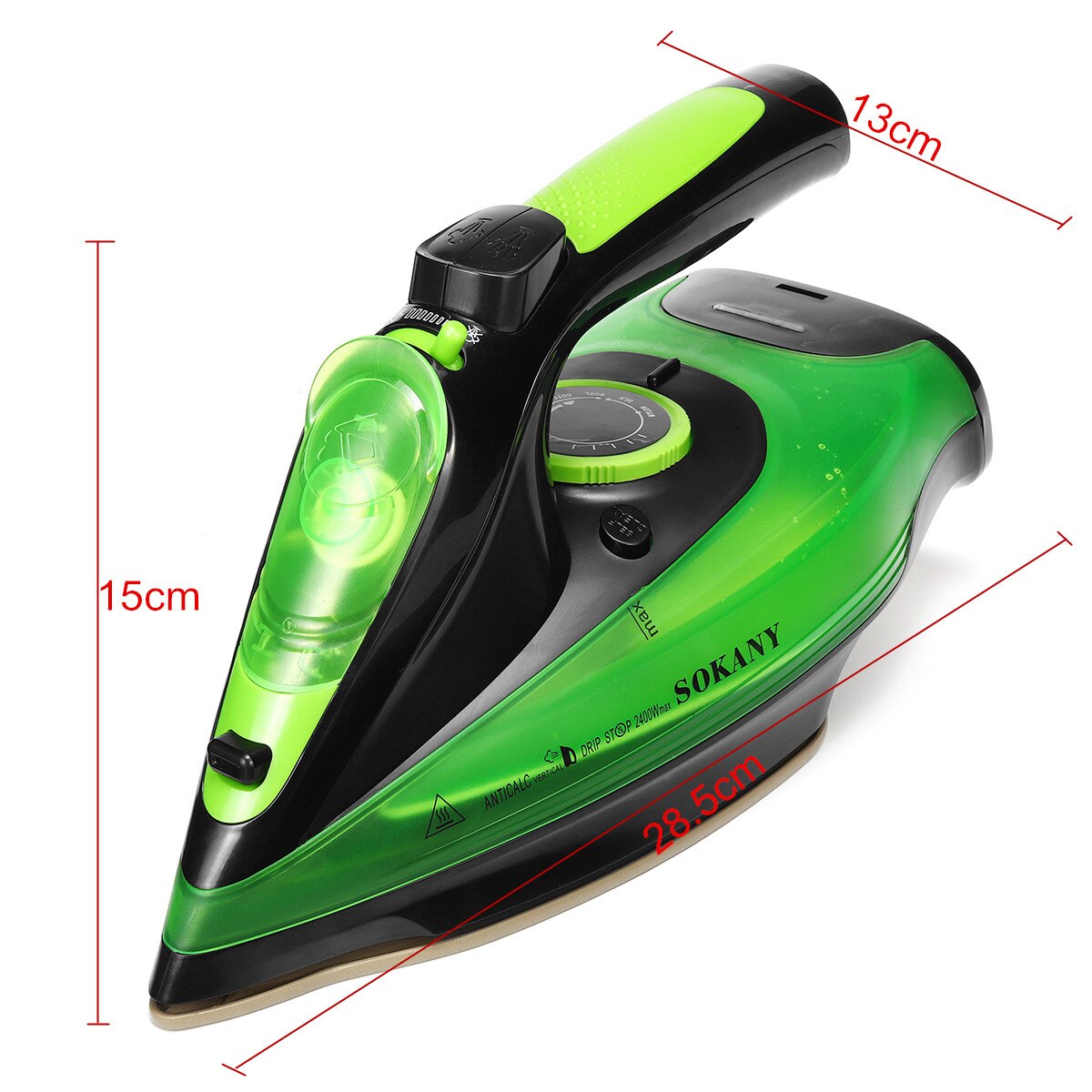 Plancha de vapor con cuerda eléctrica de 2400W, plancha de vapor con carga inalámbrica, ajuste de 5 velocidades, plancha de ropa, ABS + suela de cerámica, enchufe europeo