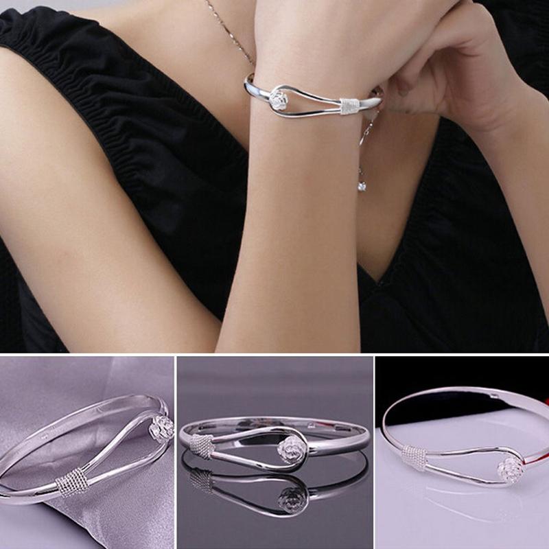 Frauen Attraktive Einfache Rose Manschette Armreif Armband Große Frauen Armband Schmuck Stil Für Mädchen