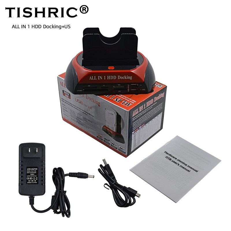 Tishric ide sata dual all  in 1 hd/ hdd docka/dockningsstation hårddisk/enhet hdd 2.5 3.5 läsare usb eu extern box hölje: Oss