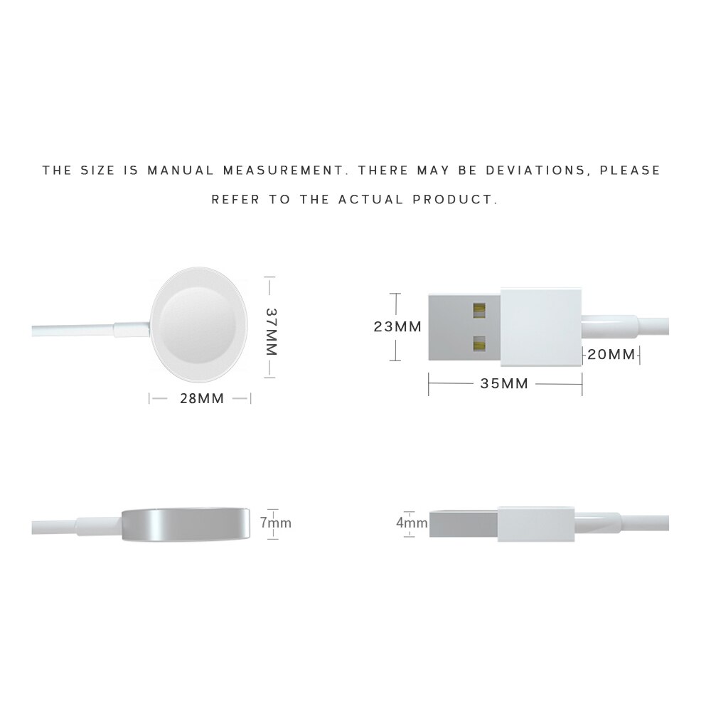 Magnetic Small Charger Compatible for Apple Watch 1 2 3 4 5 6 Smart Induction Watch Charging USB Portable Oval Smart Accessories