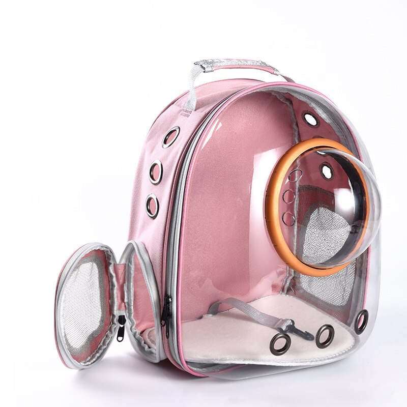 mochila transportin perro suministros para gatos transportin gato Mochila transparente para gato, bolsa de transporte para mascotas, cápsula espacial plegable y transpirable, bolsa de viaje para mascotas al aire libre: pink