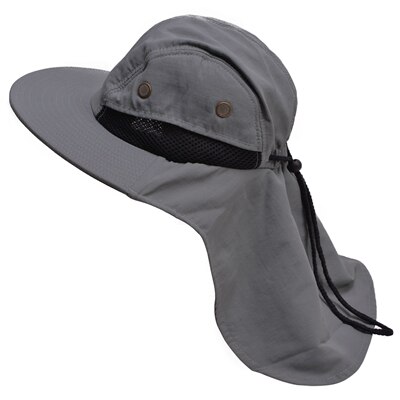 Brand chapeau solhat til mand solskærm fiskeri spand hat sommer hat klatre bjerg jungle vandreture kvinder uv beskyttelse hatte: Grå