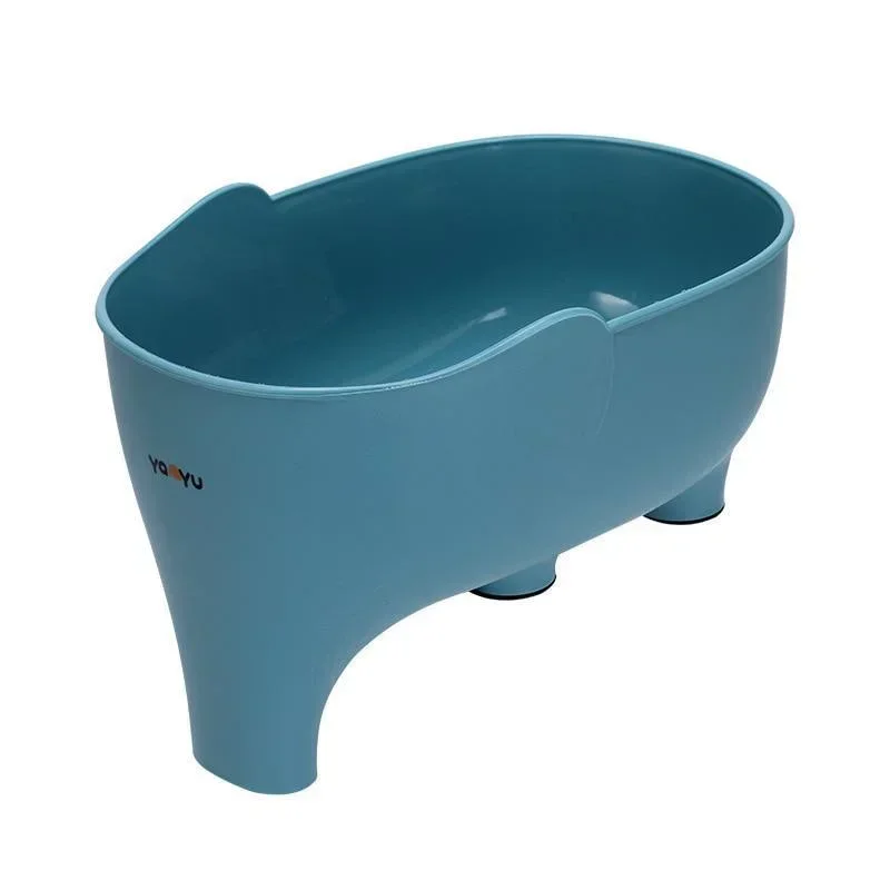 Gootsteenzeefje Olifant Beeldhouwen Overgebleven Afvoermand Fruit- en Groentewasmand Hangend Afdruiprek Keukenaccessoires: Blauw