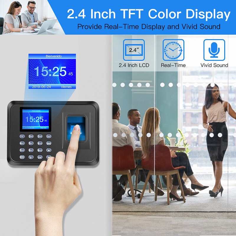 Biometric Fingerprint Time Attendance System Intelligent Fingerprint Time Attendance Machine Time Clock Recorder Device Employee