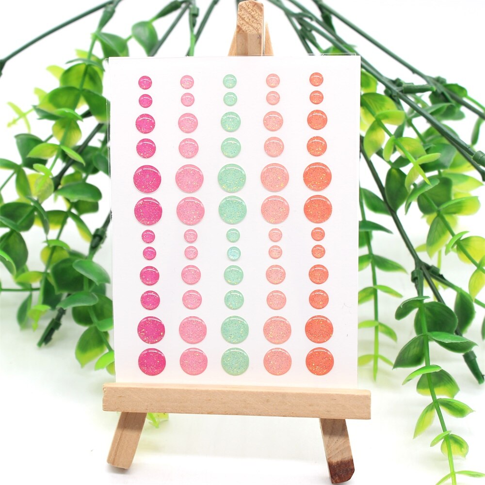 Kscraft 5 kpl/setti sokerisprinkit itsekiinnittyvä emali täplät hartsi tarra scrapbookingiin/ tee itse askarteluun/ korttien koristeluun