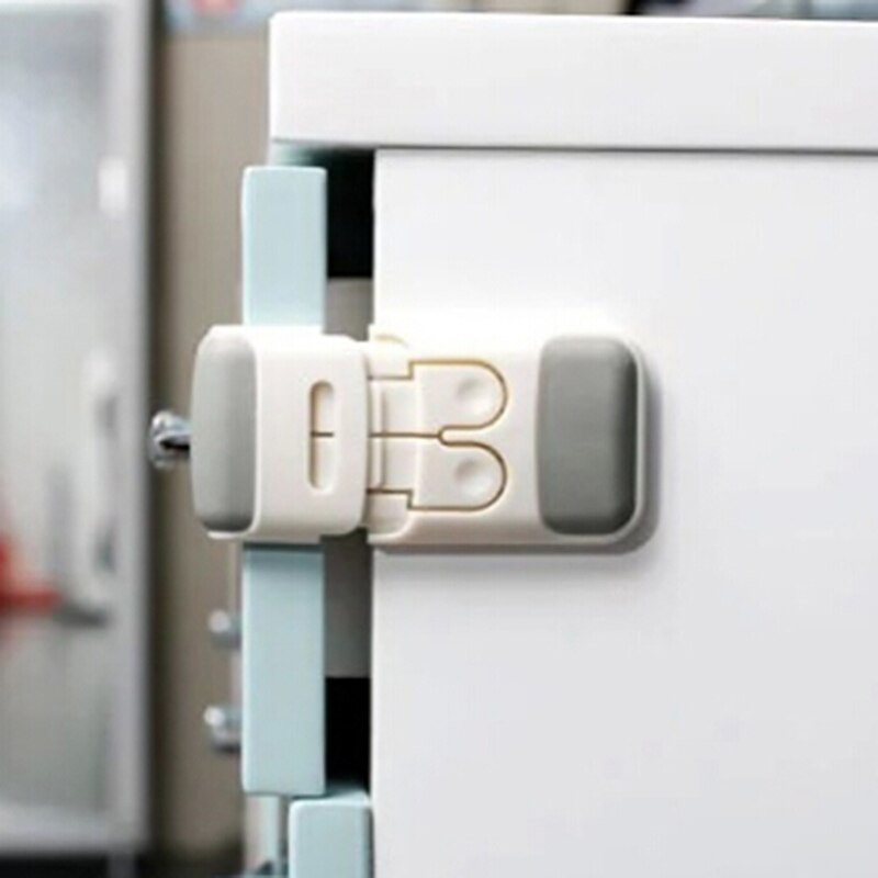 1Pcs Safety Lock Protection From Children Infant Toddler Drawer Door Cabinet Cupboard Double Buckle Safety Lock Baby Kids