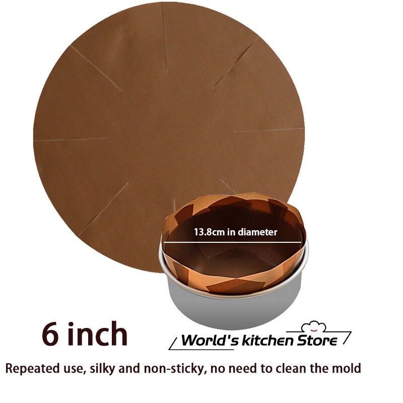 Non stick cake tin liner easy to release sheet for 5 to 8 inch cake molds food grade reusable 1000 times: 6 inch pad