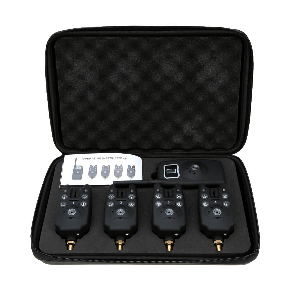 Lixada, conjunto de alarmas de mordedura de pesca inalámbrico, Kit de alarma de pesca Digital, indicador de alarma LED, campana de alarma, receptor, aparejo de pesca con caja