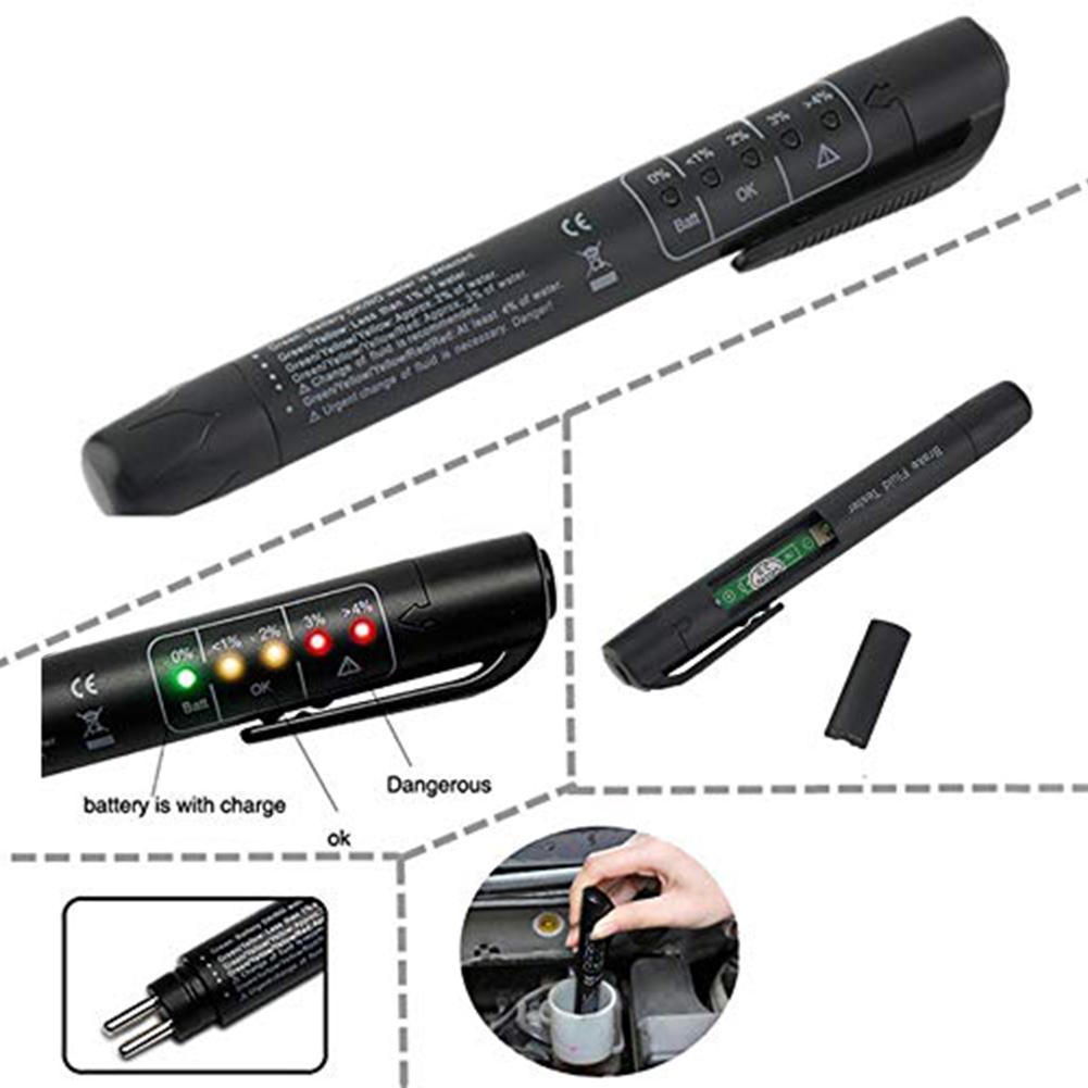 Brake Fluid Tester 5 LED Car Vehicle Auto Automotive Testing Tool For DOT3/DOT4