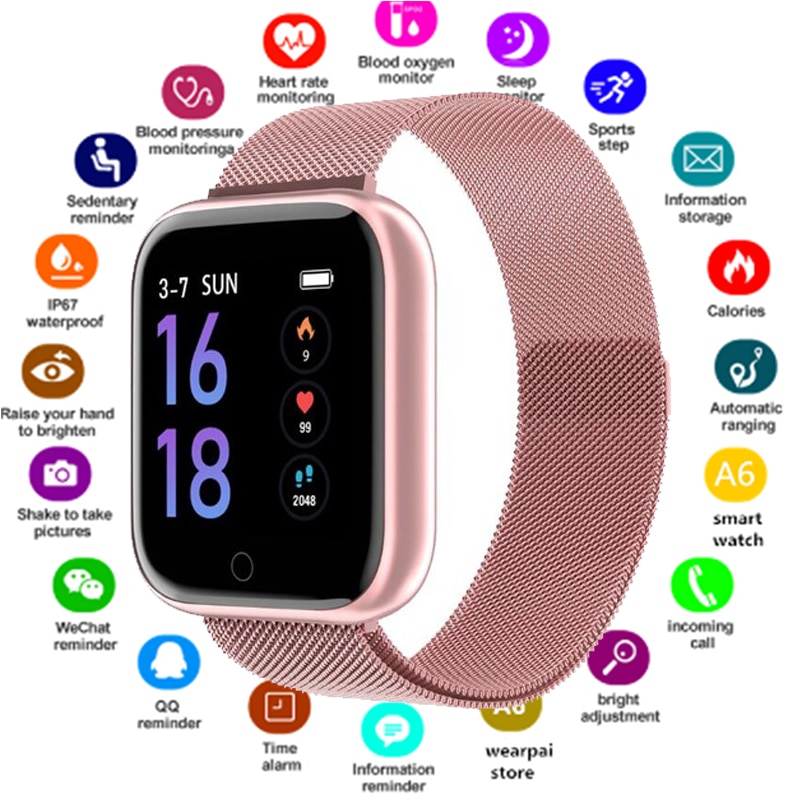 Women Waterproof Smart Watch P70 P68 Plus Bluetooth Smartwatch For Apple IPhone Xiaomi Heart Rate Monitor Fitness Tracker