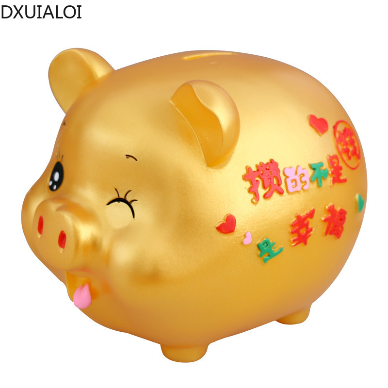 DXUIALOI Animal Golden Pig Piggy Bank Children&amp;#39;s Day Piggy Bank Home Bedroom Living Room Study Room Decoration