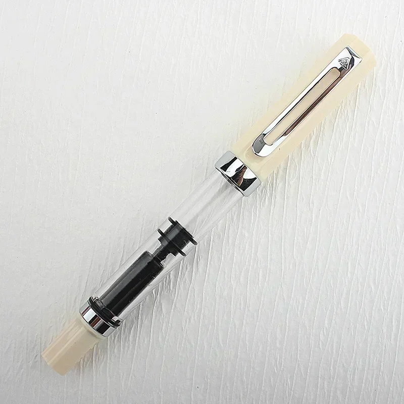 Penna stilografica a pistone 3059 di alta qualità Penna a inchiostro trasparente in resina EF/F Pennino 0,38/0,5 mm Penna stilografica attività commerciale Gif: Rosso / E.F