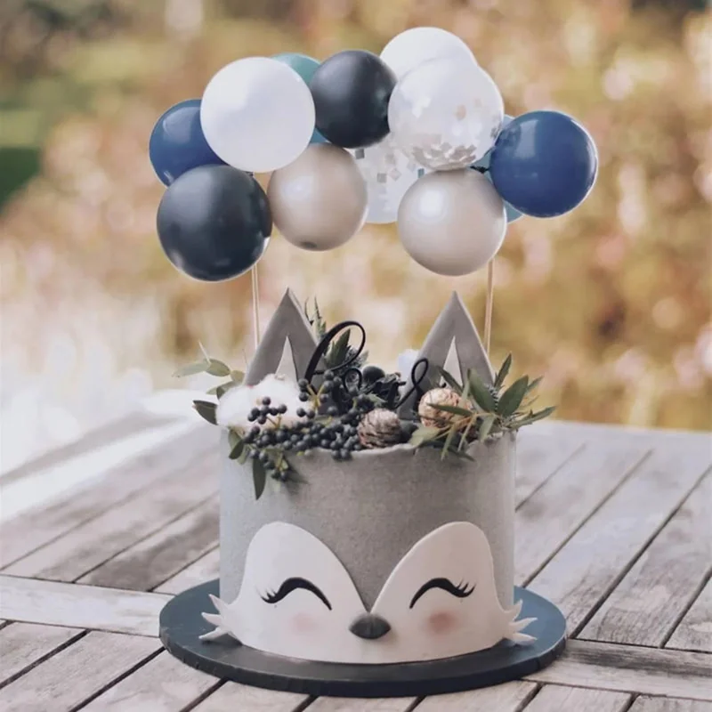 10 stks 5 Inch Ballon Cake Topper Metalen Confetti Ballen Cloud Vorm voor Verjaardag Baby Douche Bruiloft Decoratie DIY benodigdheden: Light Grey