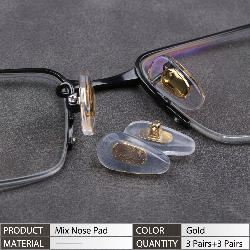 Almohadillas nasales para gafas de sol, pieza nasal con Clip de repuesto, almohadillas suaves para puente nasal, protectores nasales antideslizantes, kits de reparación: Champán