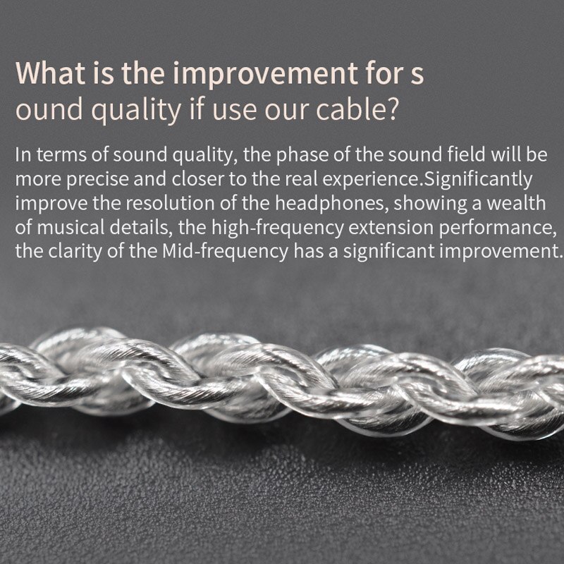 KZ Lightning Silver Plated Cable for iPhone 2Pin/MMCX Connector Plated Silver Upgrade Cable For KZ ZSN/ZS10/ZST/ES4/AS10/BA10