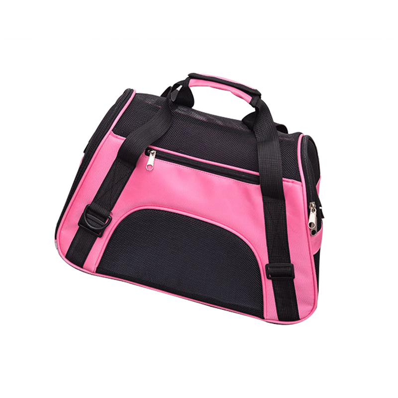 Falten Haustier Tragen Tasche Nylon Atmungsaktive Gittergewebe Katze Träger Außerhalb Tragbare Hund Reisetasche Ich bin Freien Kleine Haustier Durchführung Handtasche: Rosa / L