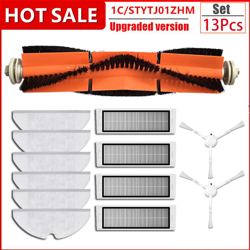 Hepa-Filter Hauptseitenbürste Mopptuch für Xiaomi Mijia 1C / STYTJ01ZHM T1 Roboter-Staubsauger-Zubehör: MULTI