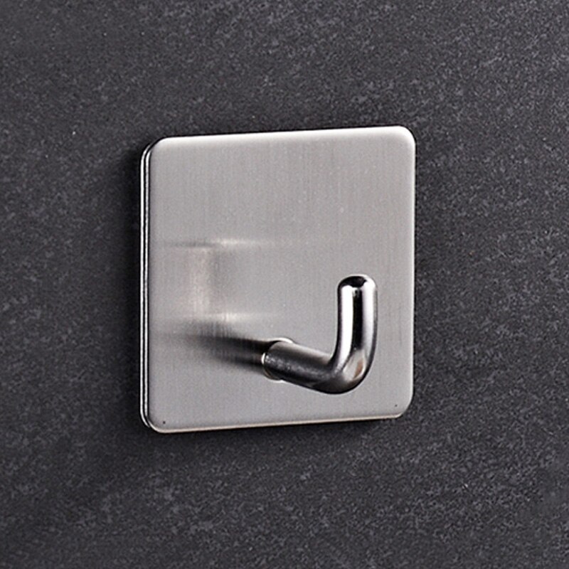 Geen schroef nodig moderne 304 roestvrijstalen zelfklevende badkamer vierkante handdoekhaak jas hoed deurhaak hanger badkameraccessoires