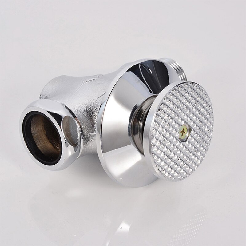 Brass Toilet Flush Valve Bathroom Toilets Chrome Urinal Flushing Valves Foot Pressing Urine Flusher Ceramic Spool WC Accessories