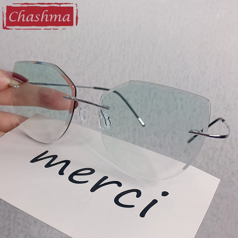 Gradient Gradient Color Lenses Women Cat Eye Prescription Glasses Frame with Diamonds Myopia Glasses Spectacles