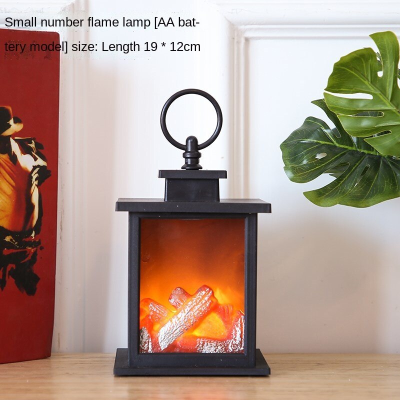 Led With USB Flame Lantern Simulation Fireplace AA Battery Nightlight Strange Lamp Christmas Decor Desktop Crafts Living Room: small