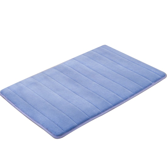 40 x 60cm vandabsorberende tæppe badeværelsesmåtte køkkendør gulvtæpper til skridsikker shaggy memory foam bademåtte: Blå