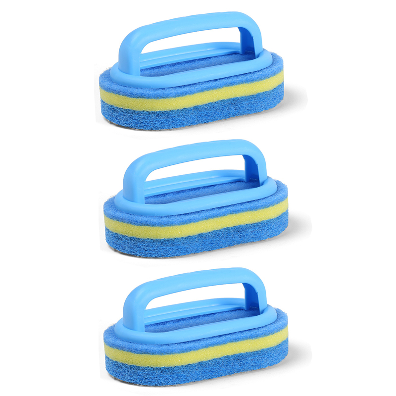 Sponge Cleaning Brush With Handle Bathtub Tile Scrub Brush Kitchen Bathroom Cleaning Sponge Brush Household Cleaning Supplies: green