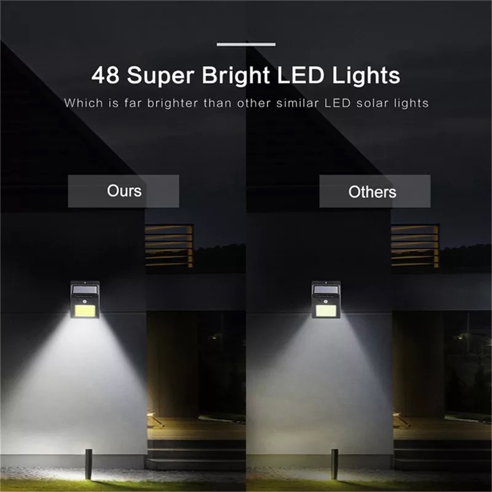 48 COB outdoor solar lamp PIR motion sensor LED wall lamp waterproof solar lamp solar fluorescent lamp garden decoration