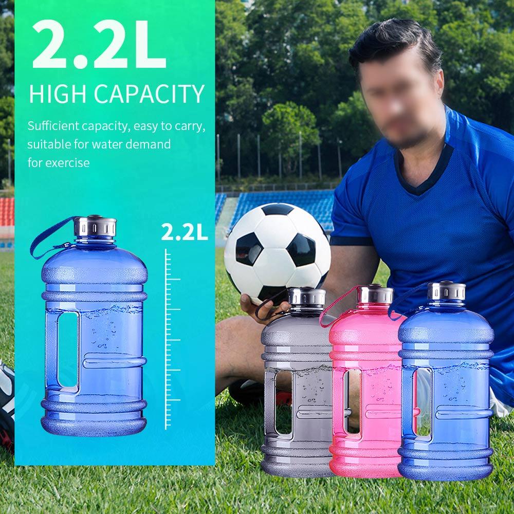 2.2L Water Bottle Large capacity Sports Drinking Bottle Easy To Carry Gym Fitness Kettle Outdoors Water Shaker Camping Fitness