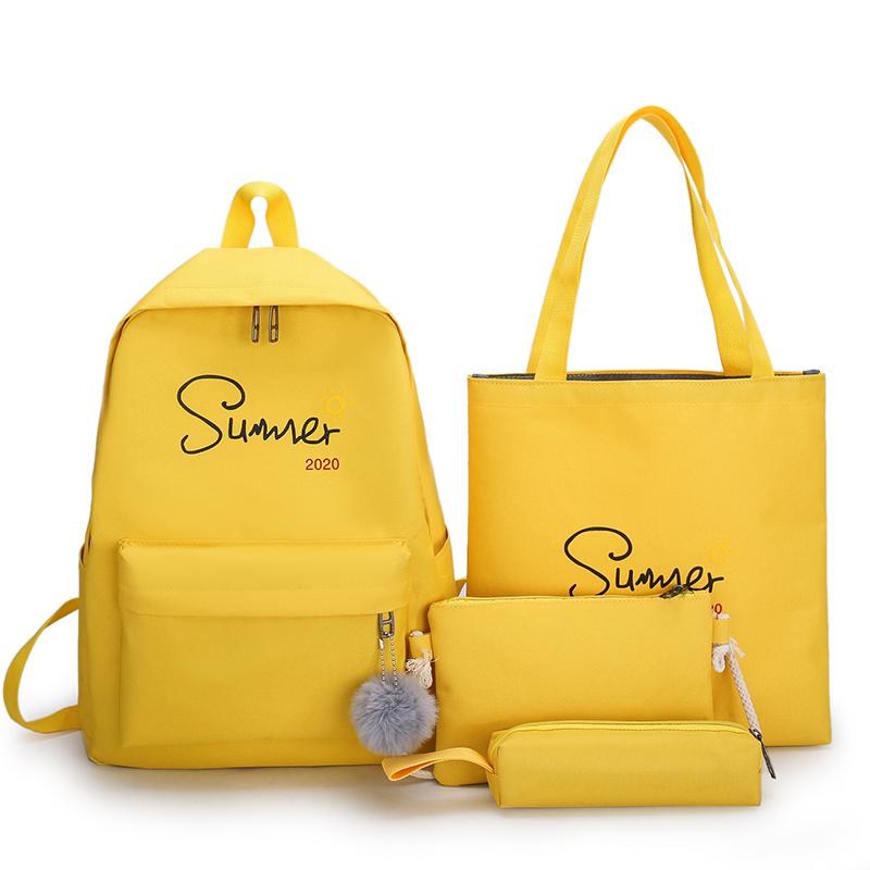Schooltas canvas rugzak dames grote capaciteit schooltassen meisjes rugzak vrouwelijke rugzak mochilas mujer schooltas: Geel