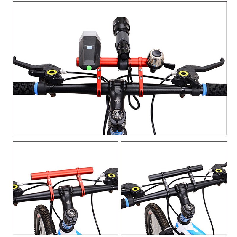 10/20/30cm cykel styr forlænger mountainbike front lys beslag computer holder lampe støtte stativ legeret fiber stativ