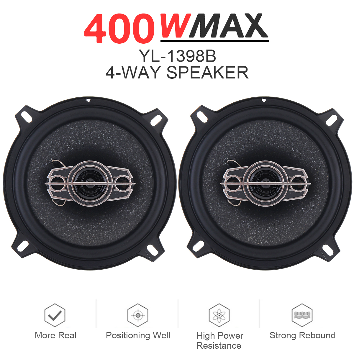 2 Stuks 5 Inch 4 Manier Auto Coaxiale Luidspreker 400W 13Cm Muziek Stereo Auto Deur Speakers Bass Subwoofer hifi Luidspreker Voor Auto Audio
