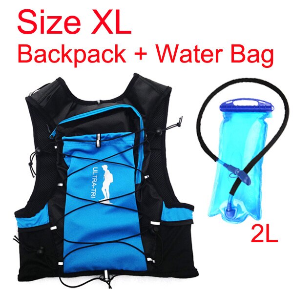ULTRA-TRI Hydration Trail Running Backpack Vest Pack Lightweight Marathon Hiking Run Mochila Sport Outdoor Bag 12L for Men Women: XL Water Bag