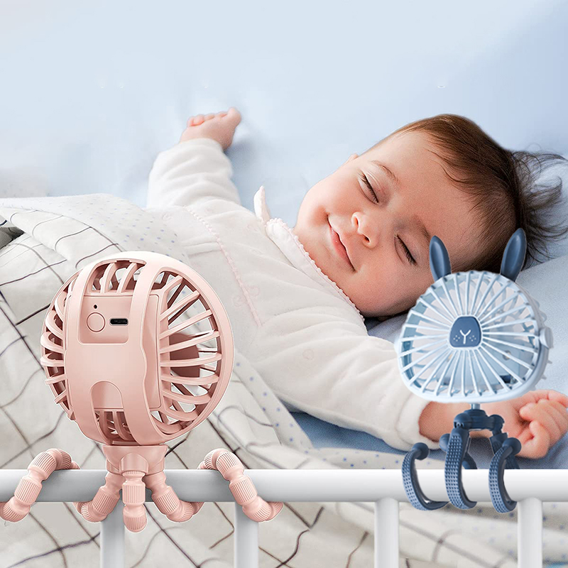 Ventilador de luz noturna de verão para carrinho de bebê portátil ventilador de cama de bebê recarregável usb ventilador operado por bateria acessórios para bebês