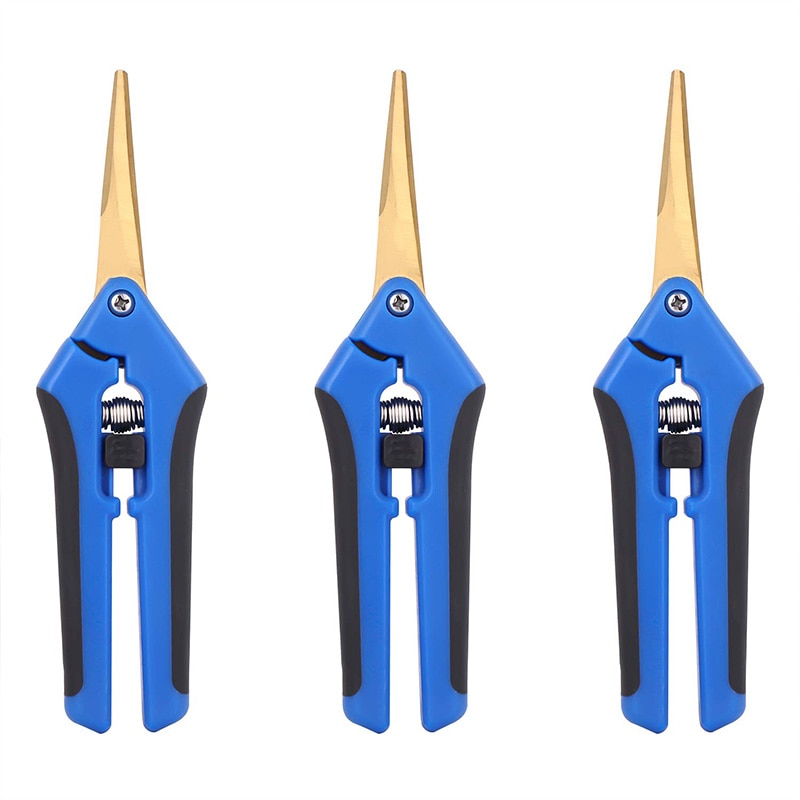 3-Pack Gardening Hand Pruner Pruning Shear Flower Leaf Trimmer with Titanium Coated Curved Precision Blades