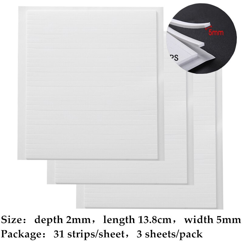 3PCS 3D Double-sided Foam Dots Hexagon Foam Strips Adhesives for DIY Shaker Card Making Scrapbooking Craft Supplies: TT233