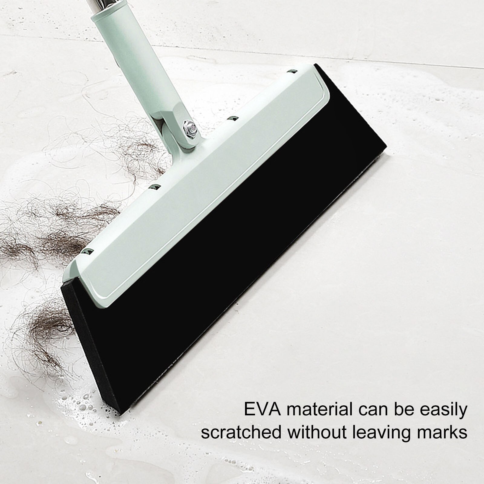 Floor Squeegee Scrubber Long Adjustable Household Broom Water Foam Cleaning for Garage Courtyard Shower Bathroom Pet Hair