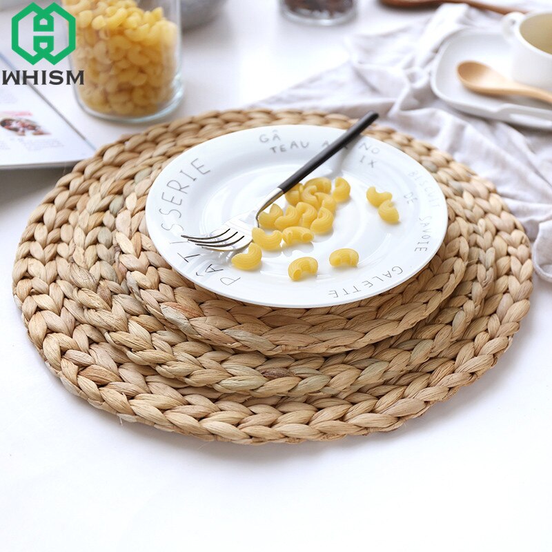 1Pc Rotan Placemats Stro Cup Onderzetters Pad Eettafel Mat Warmte-isolatie Pannenlap Rieten Drinken Coaster Keuken Accessoires