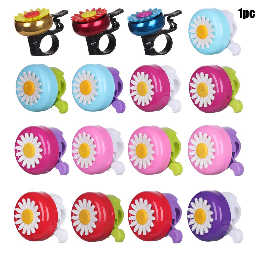 Timbre de bicicleta divertido para niños, bocina de bicicleta con flor de Margarita, anillo de Ciclismo de seguridad para niñas, Alarma para manillares, campana de bicicleta multicolor