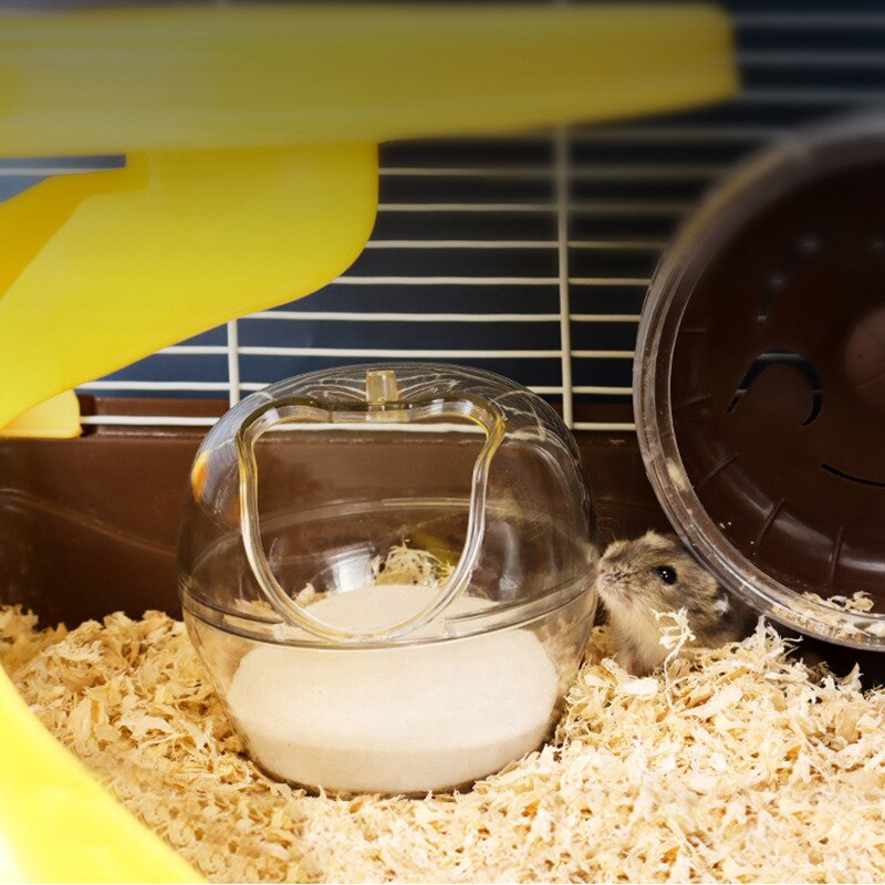 Hamster husdjur genomskinlig plast toalett sand handfat badrum byta och tvätta tillfällig förvaring mini sköldpadda hus lätt att rengöra