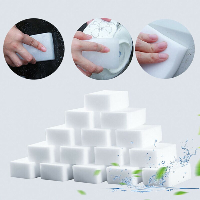 500 stuks witte magische melamine spons 100*60*20mm reinigingsgum multifunctionele spons zonder verpakking huishoudelijke schoonmaakmiddelen