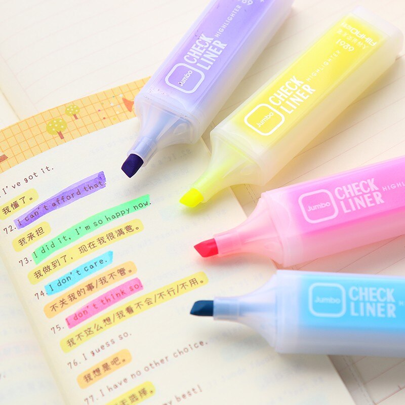 6pcs/pack Fluorescent Highlighter Marker Multi-Color Highlighter Pen Marker Paint Pens Set Stationery Office School Supplies