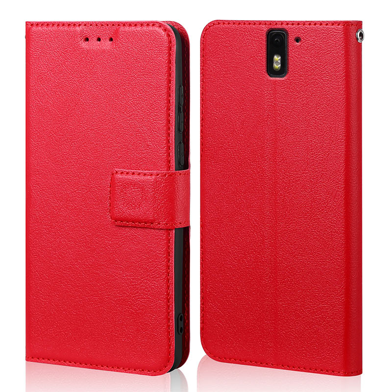 Silicone Magnetische Voor Een Plus Een A0001 Telefoon Case Cover Retro Flip Leather Case Voor Oneplus Een Plus Lederen Stand case: Red