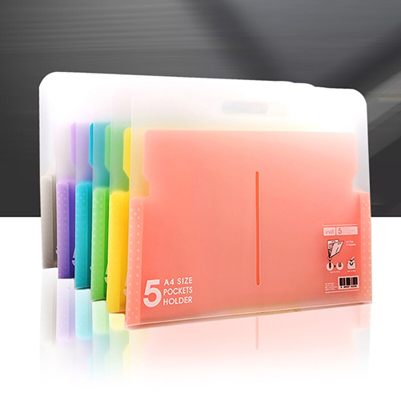 EZONE 5 pochette dossier couleur bonbon expansion portefeuille PP dossier Portable Document sac bureau fichier stockage sac 327*280*30mm