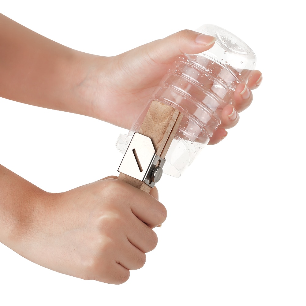 Bærbar plastflaskeskærer udendørs diy genbrug plast reb skæreværktøj til juice flasker vandflasker håndværk skærekniv