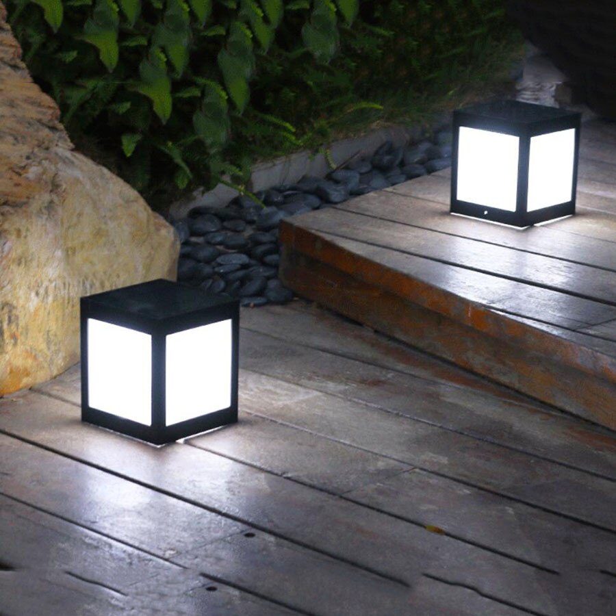 Lámpara Solar LED Thrisdar resistente al agua, pilar Solar para exteriores, puerta, valla, columna Solar para patio, Villas, jardín, porche, estigma ligero