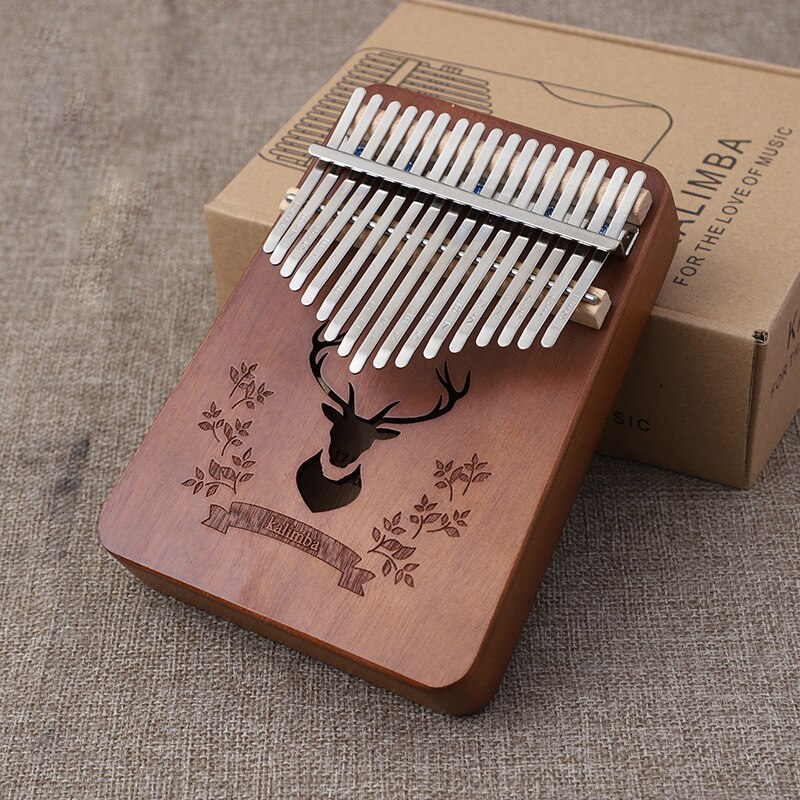 17 clave Piano de pulgar Kalimba de madera maciza de caoba instrumento Musical africanos dedo Pianos de instrumento Accesorios: C